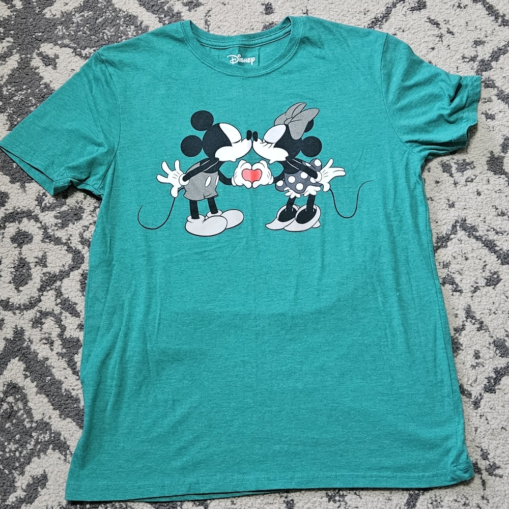 Disney Green Mickey‎ and Minnie T-Shirt